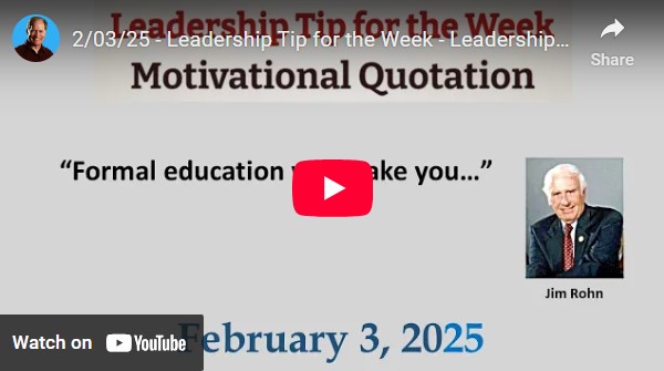 leadership quote and tip of the week featuring Jim Rohn