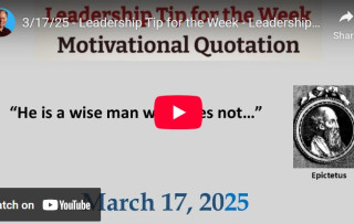 leadership quote by Epictetus and leadership tip of the week